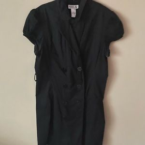 Black Button Front Dress